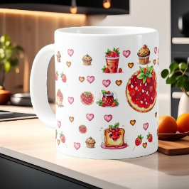Schattigee aardbei 💗🍓🥨 extra grote beker