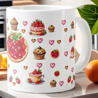 Schattigee aardbei 💗🍓🥨 koffiemok