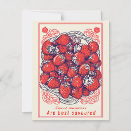 Schattigee aardbei Sweet Moments Wenskaart Feestdagenkaart