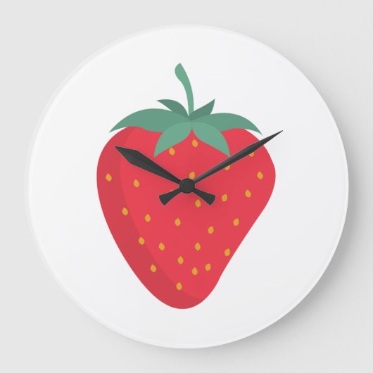Schattigee aardbei wandklok grote klok (Voorkant)