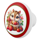 Schattigee aardbeien chipmunk liefhebbers keramische knop (Rechts)