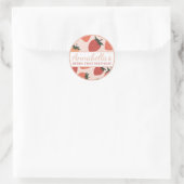 Schattigee Aardbeien Custom Naam Berry Ronde Sticker (Tas)