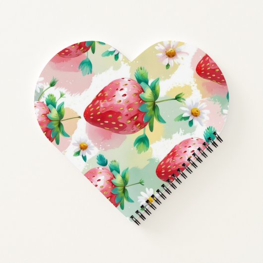 Schattigee aardbeien regenboog verjaardagsfeestje notitieboek (Achterkant)