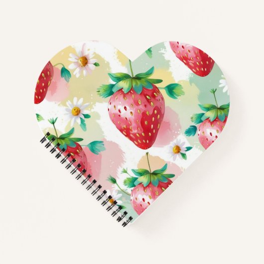 Schattigee aardbeien regenboog verjaardagsfeestje notitieboek (Voorkant)