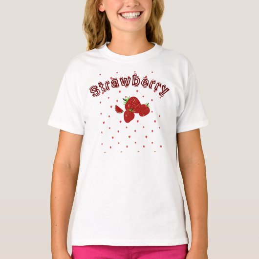 Schattigee aardbeien zomer Kinder meisjes T-shirt (Voorkant)