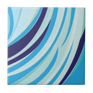 Schattigee Abstracte Blauwe Diagonale Streep Tegeltje