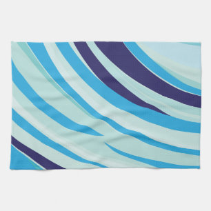 Schattigee Abstracte Blauwe Diagonale Streep Theedoek
