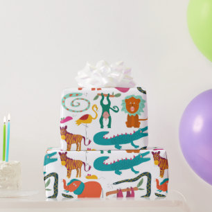 Schattigee Abstracte Dieren Kinder Patroon Cadeaupapier