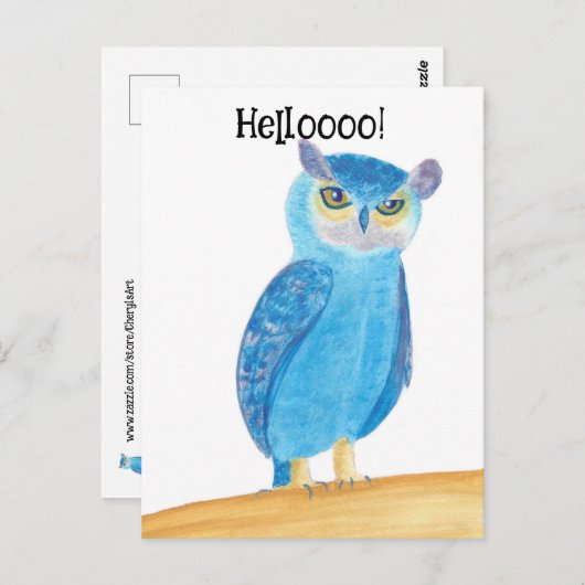 Schattigee Abstracte Uil Custom Briefkaarten (Voorkant / Achterkant)