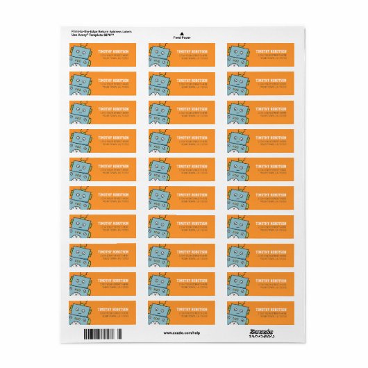 Schattigee adreslabels voor robotretournering etiket (Full Sheet)