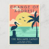  Schattigee adreswijziging Beach Coastal Palms Briefkaart (Voorkant)