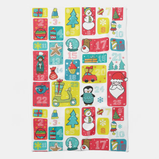 Schattigee adventskalender Cartoon Theedoek