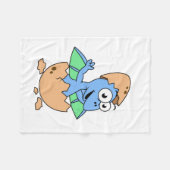 Schattigee afbeelding van een Baby-pterodactylus. Fleece Deken (Voorkant (Horizontaal))