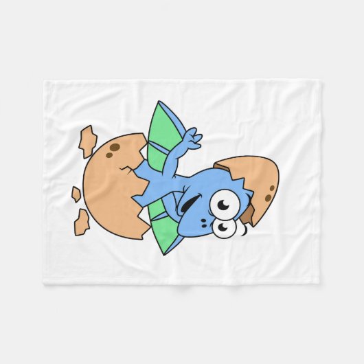 Schattigee afbeelding van een Baby-pterodactylus. Fleece Deken (Voorkant (Horizontaal))