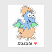 Schattigee afbeelding van een Baby-pterodactylus. Sticker (Vel)