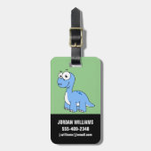 Schattigee afbeelding van een brontosaurus. bagagelabel (Voorkant verticaal)
