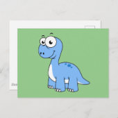 Schattigee afbeelding van een brontosaurus. briefkaart (Voorkant / Achterkant)