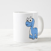 Schattigee afbeelding van een brontosaurus. extra grote beker (Voorkant rechts)