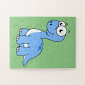 Schattigee afbeelding van een brontosaurus. legpuzzel (Horizontaal)