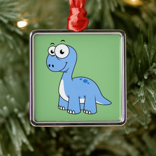 Schattigee afbeelding van een brontosaurus. metalen ornament (Boom)
