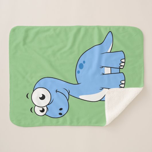 Schattigee afbeelding van een brontosaurus. sherpa deken (Voorkant (horizontaal))