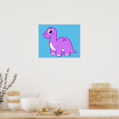 Schattigee afbeelding van een brontosaurusdinosaur poster (Keuken)