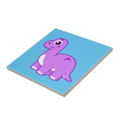 Schattigee afbeelding van een brontosaurusdinosaur tegeltje (Zijkant)