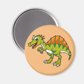 Schattigee afbeelding van een lachende spinosaurus magneet (Voorkant / Achterkant)