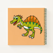 Schattigee afbeelding van een lachende spinosaurus notitieboek (Achterkant)