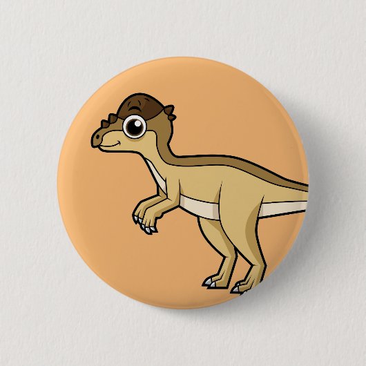 Schattigee afbeelding van een Pachycephalosaurus d Ronde Button 5,7 Cm (Voorkant)