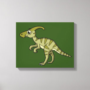 Schattigee afbeelding van een parasaurolophus dino canvas afdruk