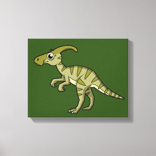 Schattigee afbeelding van een parasaurolophus dino canvas afdruk (Voorkant)