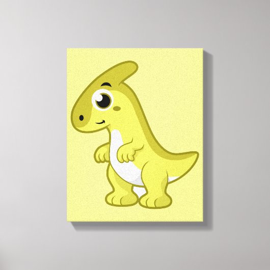 Schattigee afbeelding van een parasaurolophus dino canvas afdruk (Voorkant)