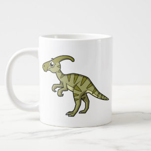 Schattigee afbeelding van een parasaurolophus dino extra grote beker
