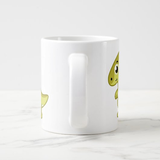 Schattigee afbeelding van een parasaurolophus dino extra grote beker (Achterkant)