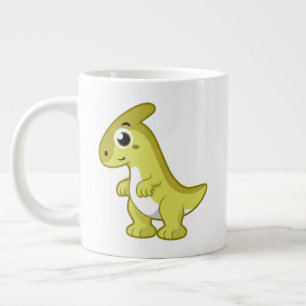 Schattigee afbeelding van een parasaurolophus dino extra grote beker