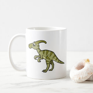 Schattigee afbeelding van een parasaurolophus dino koffiemok
