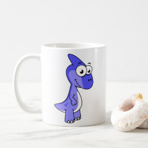 Schattigee afbeelding van een parasaurolophus dino koffiemok