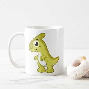 Schattigee afbeelding van een parasaurolophus dino koffiemok