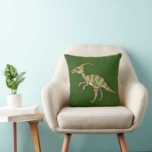 Schattigee afbeelding van een parasaurolophus dino kussen
