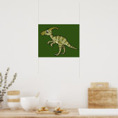 Schattigee afbeelding van een parasaurolophus dino poster (Keuken)