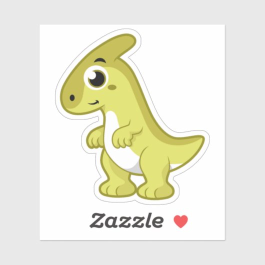 Schattigee afbeelding van een parasaurolophus dino sticker (Vel)