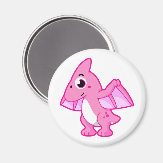 Schattigee afbeelding van een pterodactyl. magneet (Voorkant / Achterkant)