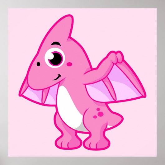 Schattigee afbeelding van een pterodactyl. poster (Voorkant)