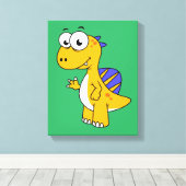 Schattigee afbeelding van een spinosaurus. 2 canvas afdruk (Insitu (Houten vloer))