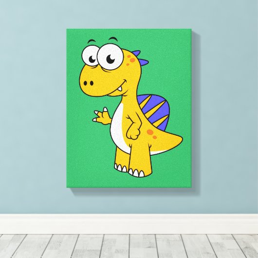 Schattigee afbeelding van een spinosaurus. 2 canvas afdruk (Insitu (Houten vloer))