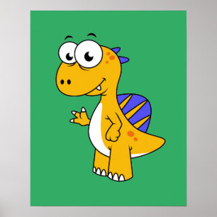 Schattigee afbeelding van een spinosaurus. 2 poster