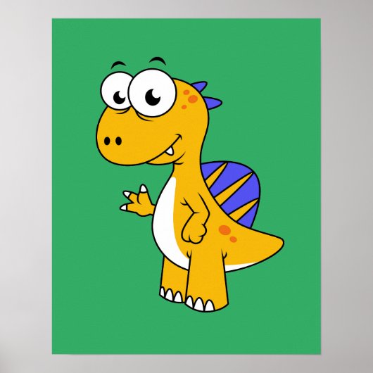 Schattigee afbeelding van een spinosaurus. 2 poster (Voorkant)