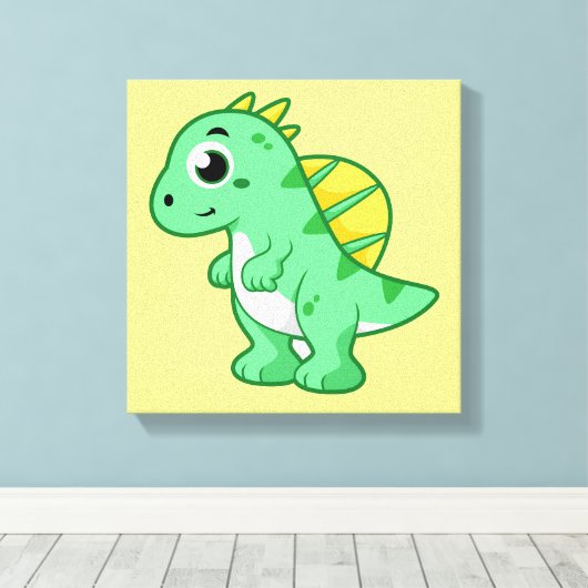Schattigee afbeelding van een spinosaurus. canvas afdruk (Insitu (Houten vloer))