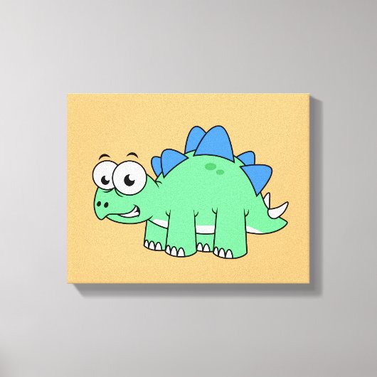 Schattigee afbeelding van een stegosaurus. 2 canvas afdruk (Voorkant)